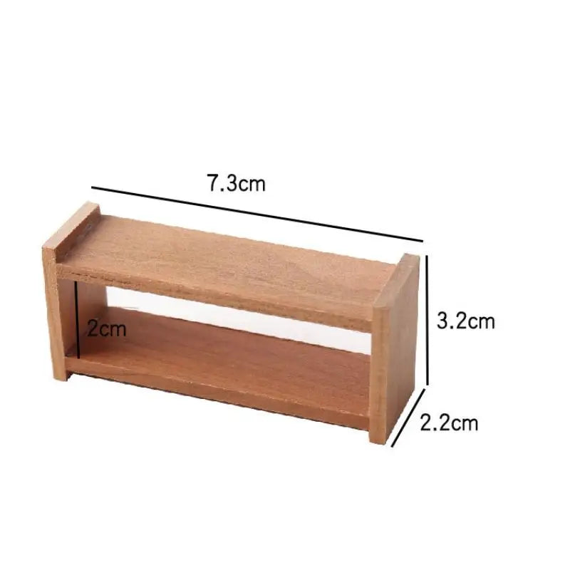 1/12 Dollhouse Mini Wooden Storage Rack Shelf Dollhouse Living Room Furniture Decoration Doll House Ornament Pretend Play Toy