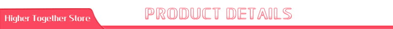 Rosa Produktdetails-Text vor weißem Hintergrund mit rotem Banner darüber für einen Acryl-Weihnachtsherz-Ornament-Desktopständer.