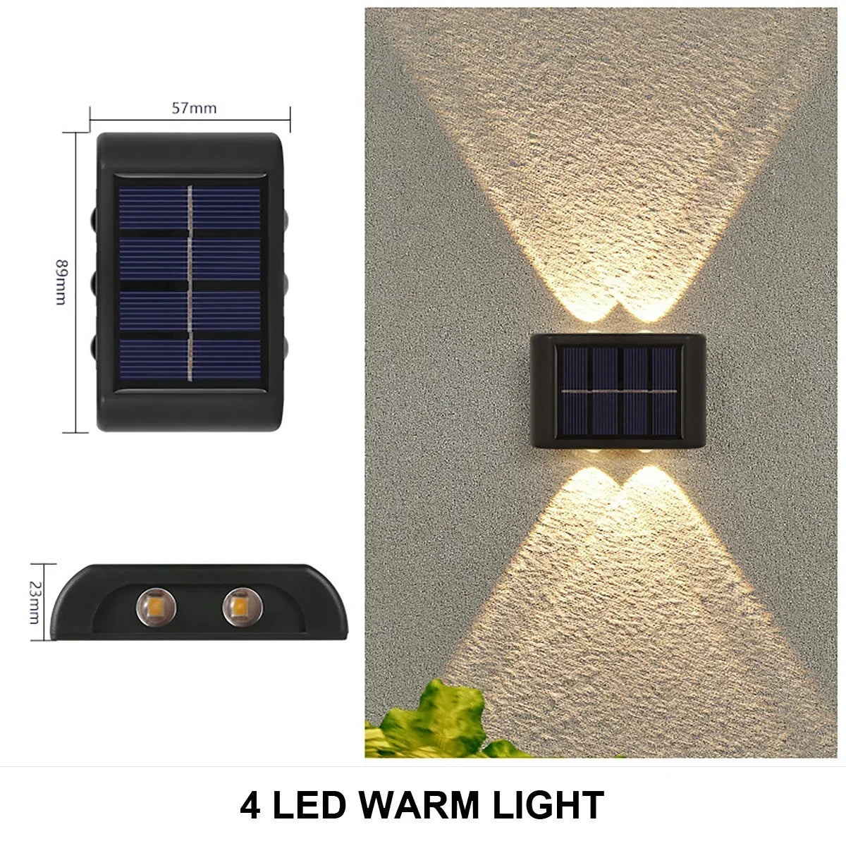 Solar LED Light, Outdoor Waterproof Wall Lamp, Dusk to Dawn Fence Lighting for Garden Courtyard Porch Walkway Camping Decor