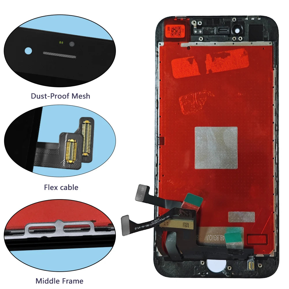 For iPhone 5 5C 5S SE 6 6S 7 8 Plus LCD Display Touch Screen Replacement For iphone 7G 7P 8G 8 Plus LCD Screen Tempered Glass