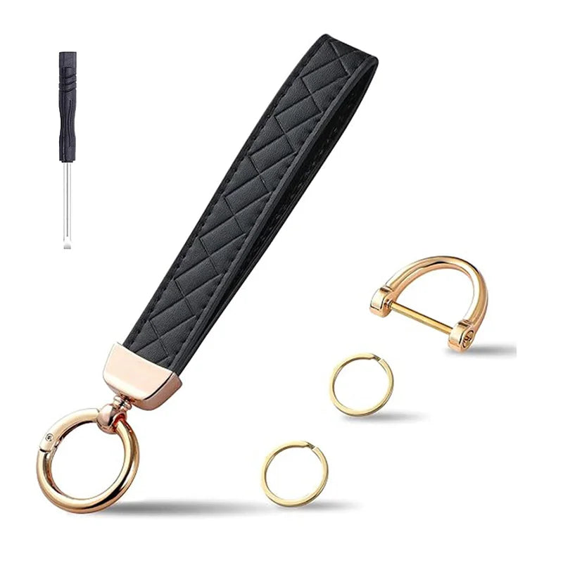 PU Microfiber Leather Wallet Wristlet Carabiner for Keys Universal Creative Car Keys Keychain Luxury Men Women Gifts Accessories