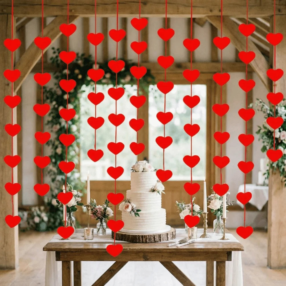 Romantic Love Flower Hanging Curtain Decorations Party Supplies Valentine's Day Hanging Ornaments String Garland DIY