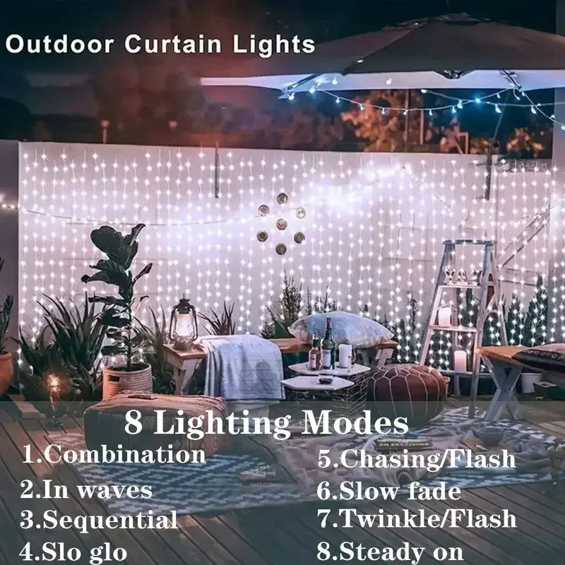 Battery Power Indoor Home Garland Lamp Christmas Decoration for LED Curtain Light String Wedding Party Ornaments New Year