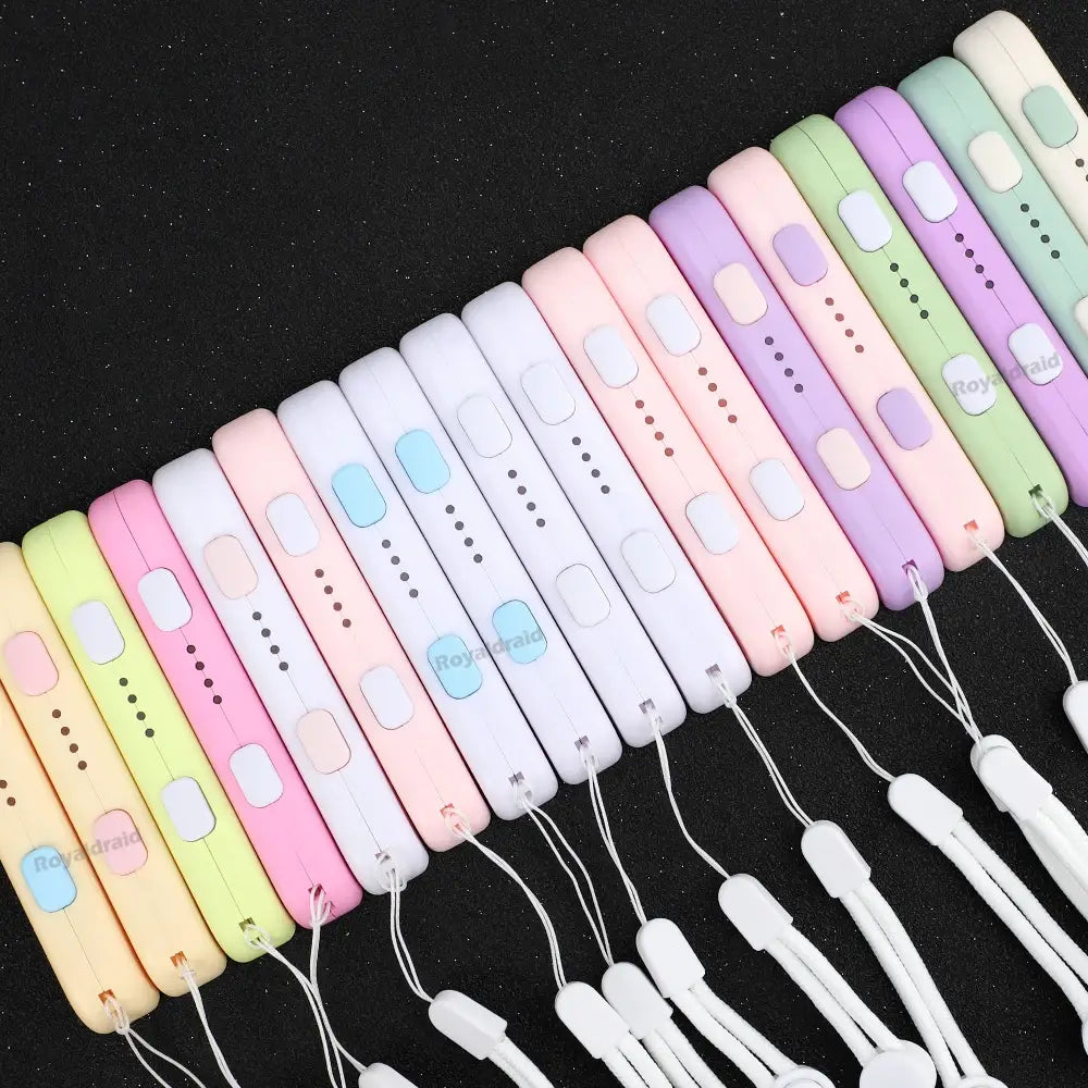 Par de reemplazo de cuerda para la mano y correa para muñeca de silicona en tonos pastel, con botones de tacto suave y cordones blancos