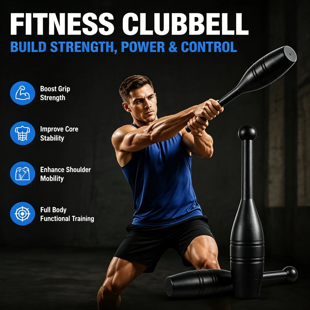 Fitness Clubbell Strength Training Weight Club Full Body Functional Workout Equipment Build Grip Core Stability for Home Gym