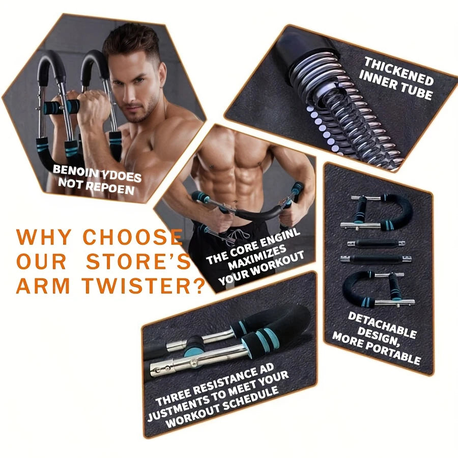 Adjustable Resistance Stainless Steel Chest And Arm Trainer for  Detachable Home Gym Equipment Fitness Tool for Upper Body Muscl