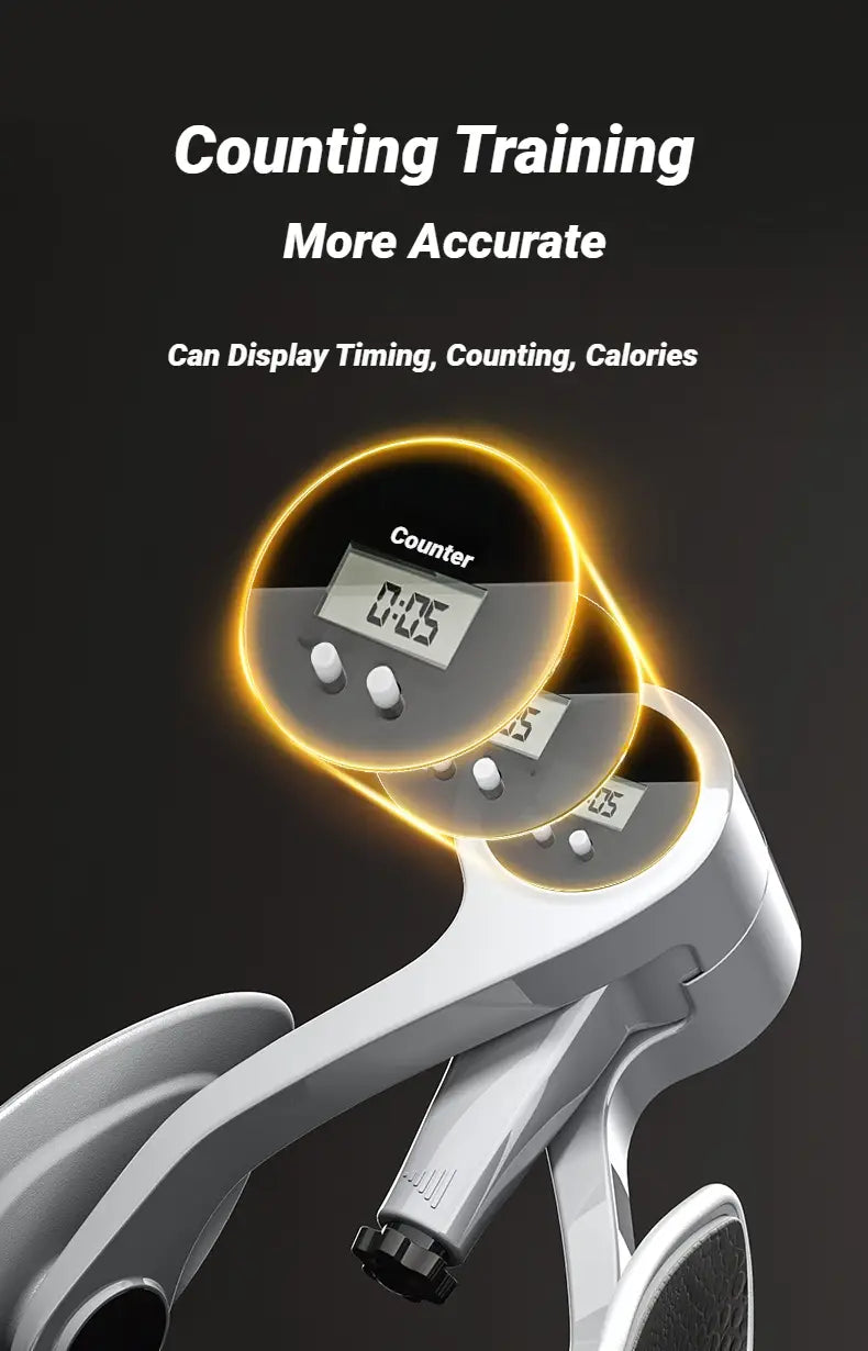 Compteur numérique blanc au design moderne épuré, avec un accent orange lumineux pour l’entraîneur de muscles du plancher pelvien, appareil de Kegel intelligent.