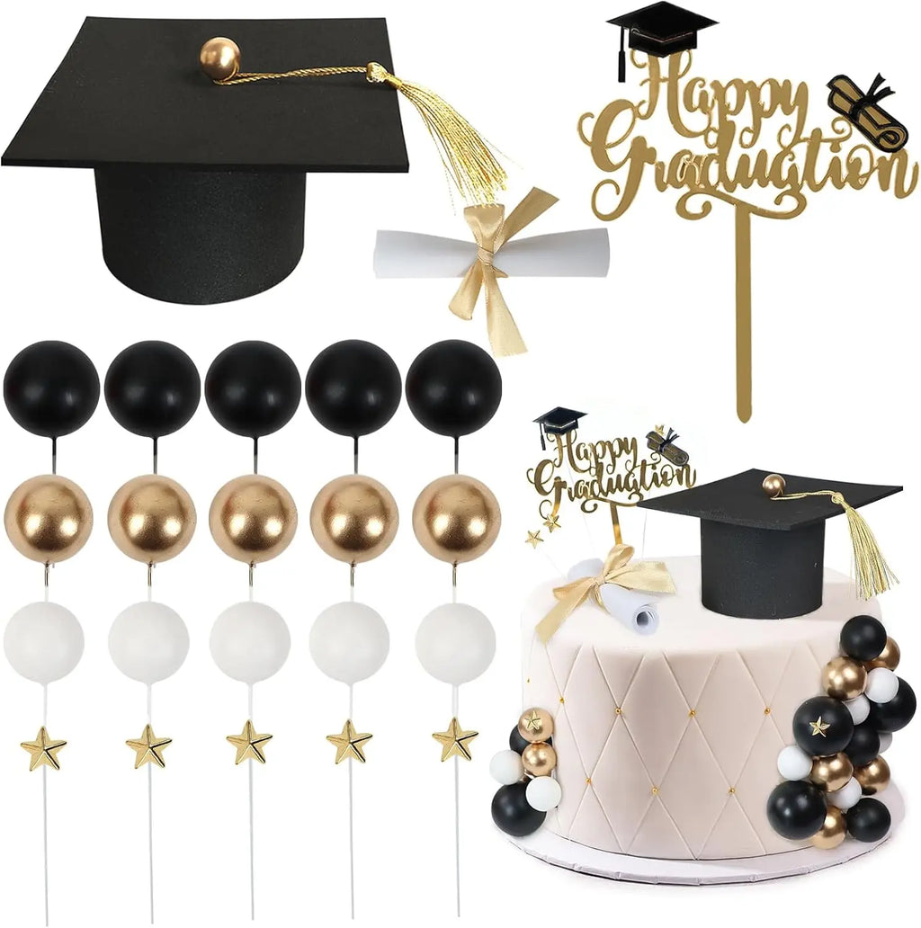 Graduation Cake Toppers Graduations Cap Congrats Grad Cake Decorations for 2026 High School College Senior Graduation Supplies