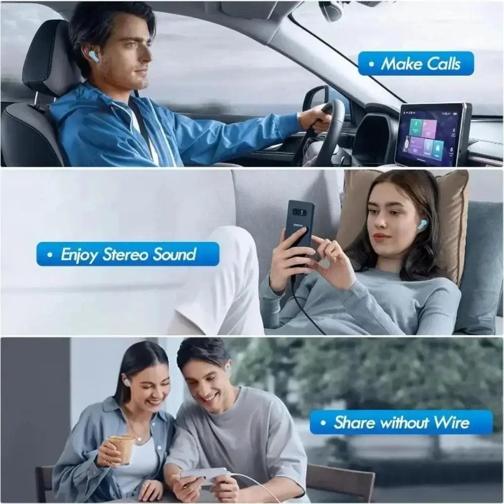 Les écouteurs Bluetooth sans fil à réduction active du bruit (ANC) en blanc offrent un design minimaliste et épuré, pour une expérience audio et des appels parfaitement intégrés.