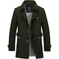 Men's Spring Autumn Casual Cotton Trench Coat Male Fashion Lapel Single-breasted Mid-long Overcoat Business Windbreaker