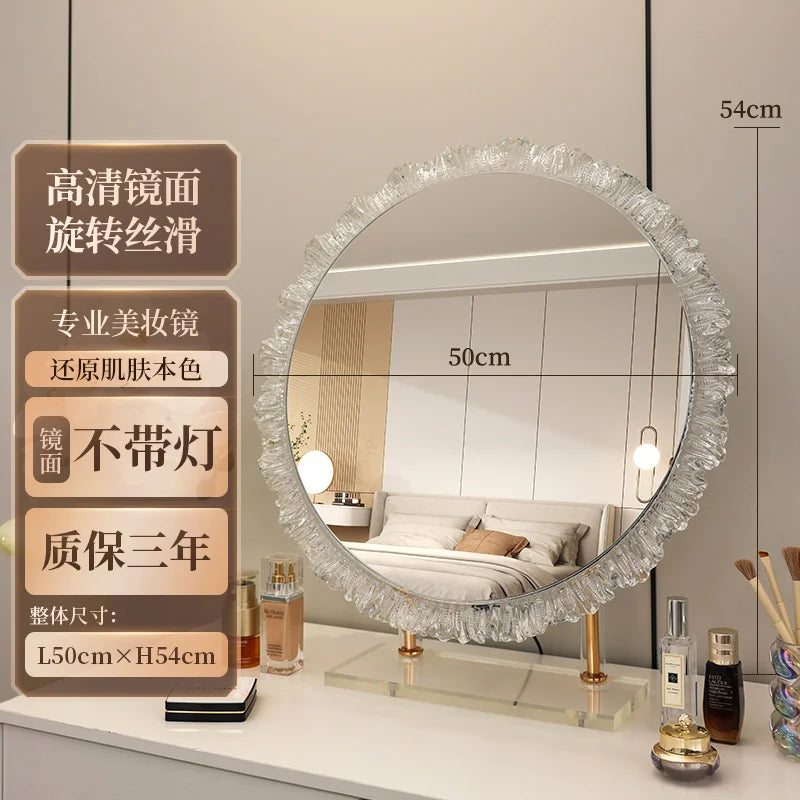 Round Bathroom Mirror Led Light Makeup Full Length Mirror Big Art Espelho De Banheiro Para Parede Home Decoration Accessories