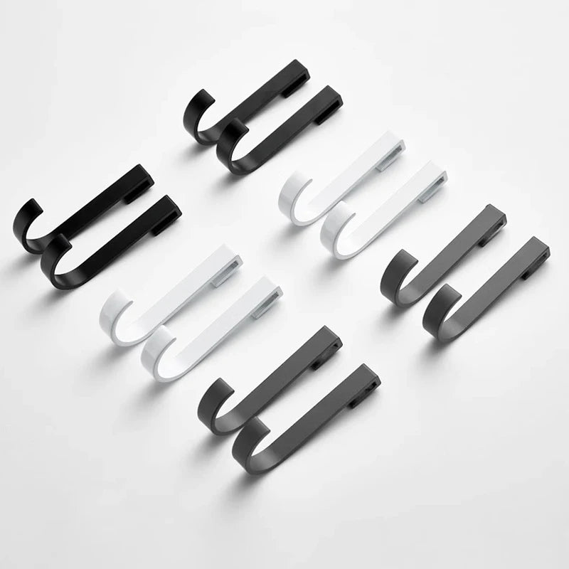 Bathroom Movable Hooks Kitchen Cabinet Door Back Hook Hanging Rack Clothes Coat Hat Towel Hanger Storage Shelf  Hook Accessories