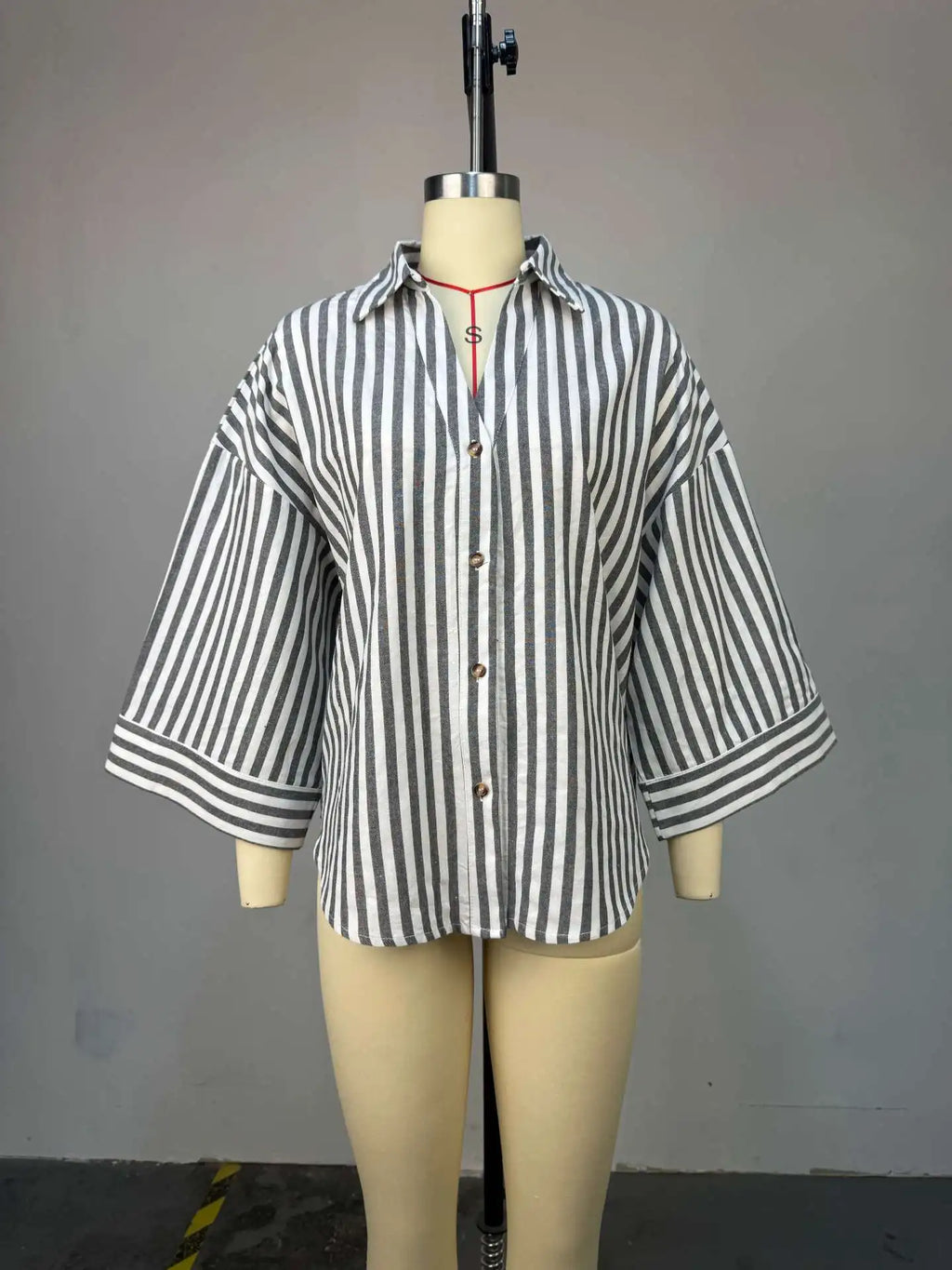 Women Top Blouses Shirt Turn Down Collar Full Sleeve Tops Striped Y2k Streetwear Elegant Splice Shirts Casual Loose Work Autumn