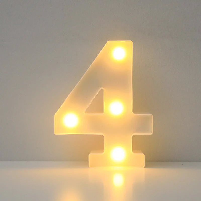 Alphabet LED Letter Lights Luminous Number Lamp Battery Night Light for Wedding Birthday Christmas Party  Home Decoration