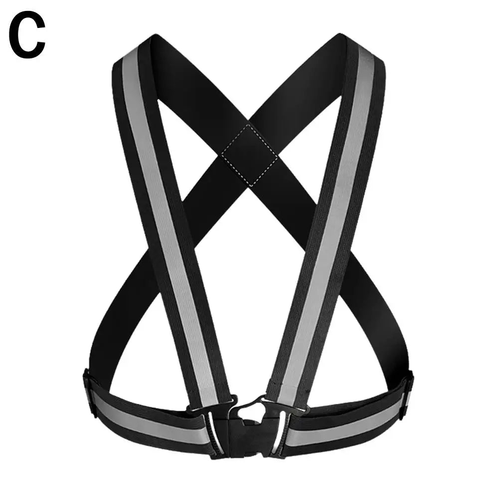 New Highlight Reflective Straps Riding Clothing Vest Adjustable Safety Vest Elastic Band For Night Running Unisex