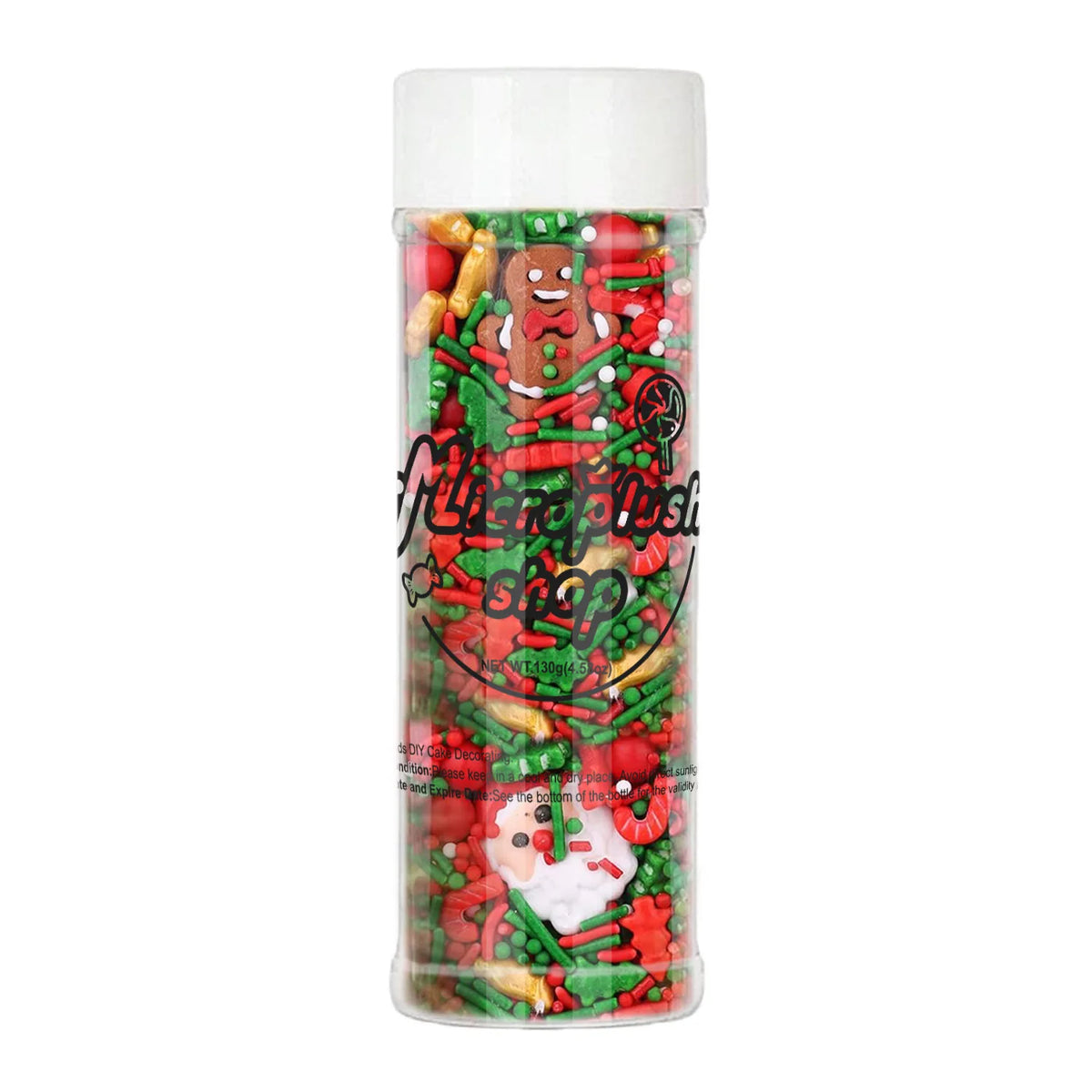 Christmas Sprinkles Mix Christmas Tree Santa Claus Sprinkles Christmas Jimmies Red and Green Sprinkle for  Cookie Baking Decor