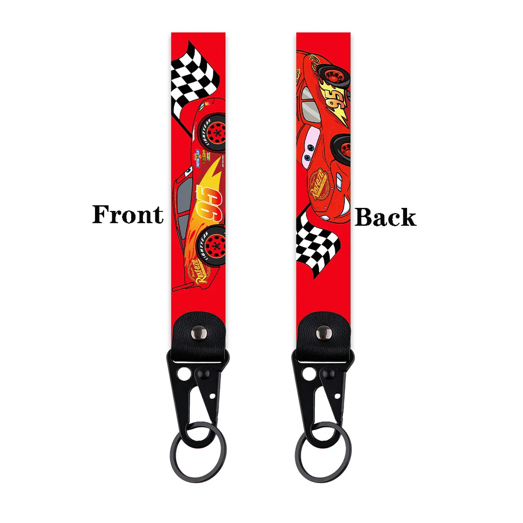 Classic Cartoon Car Keychain Mickey Key Rings Race Car Jewelry Men Women Lanyard Motorcycle Accessories Gifts For Friend