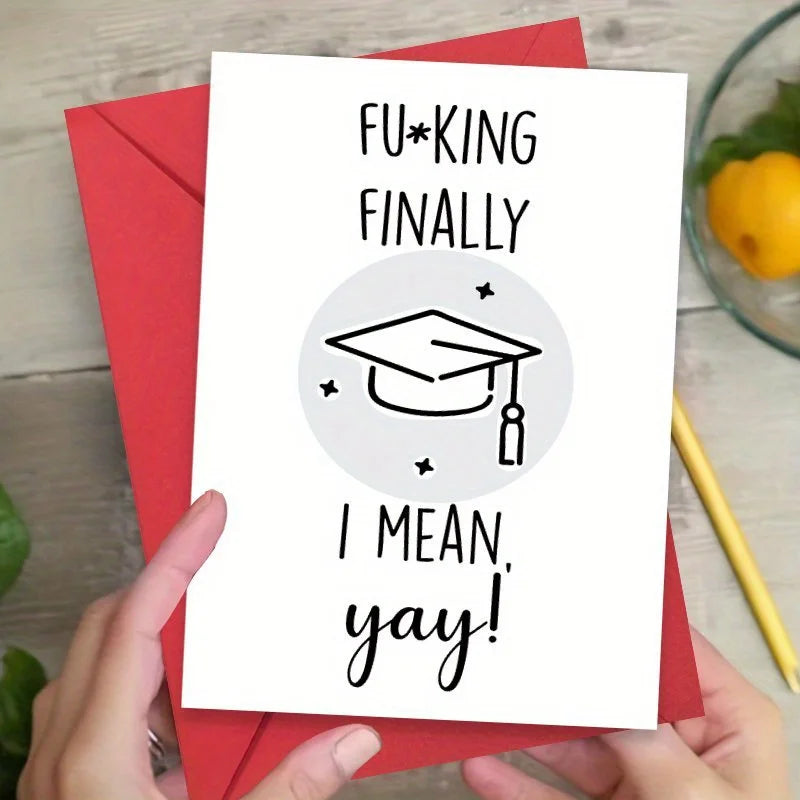 1 funny graduation card, suitable for him or her, an inspirational card sent by a friend, a fun gift for graduation day,