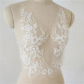 1 Pair of White Wedding Dress Decorations Decorated With White Lace Flowers 38*18cm
