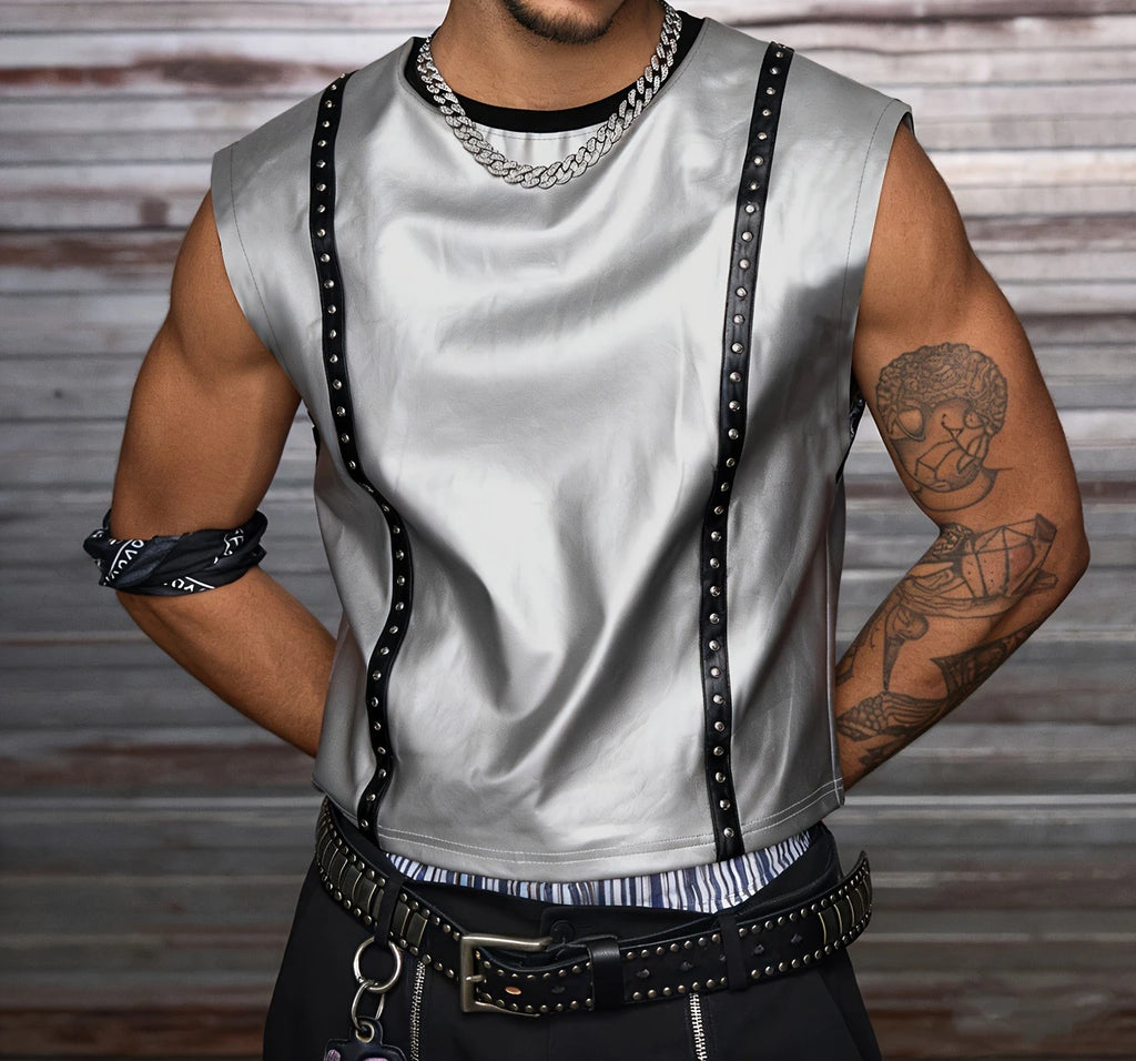 Men's Tank Top Motorcycle Trendy Short Sleeveless
