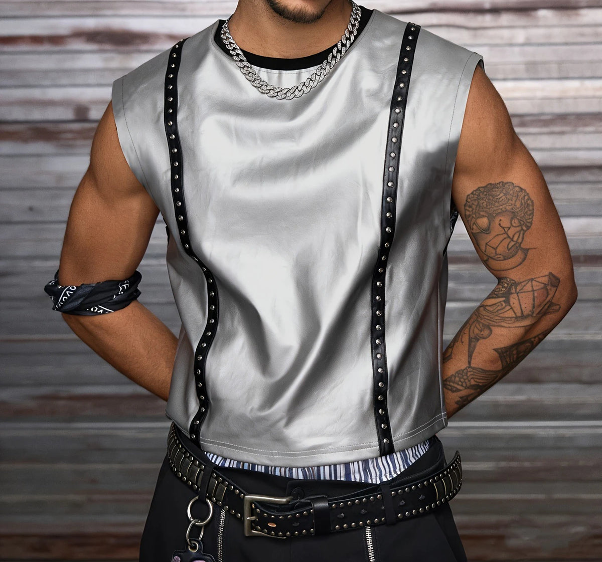Men's Tank Top Motorcycle Trendy Short Sleeveless