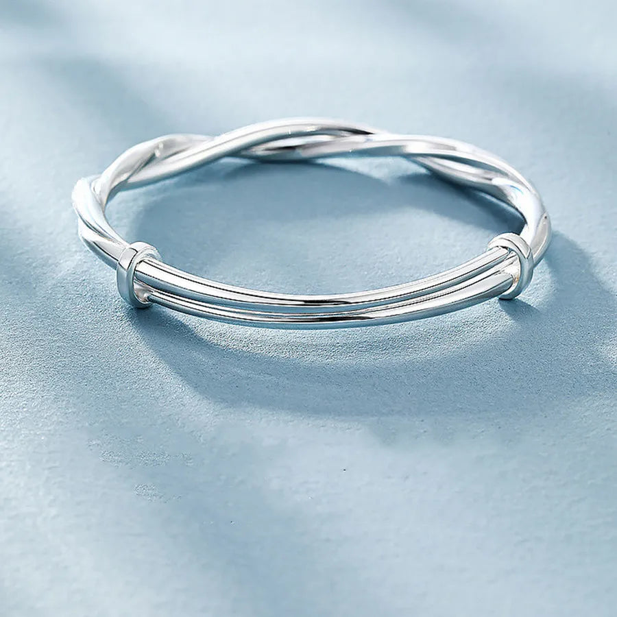 925 Sterling Silver original pretty weave bracelets Bangles for women fashion party wedding engagement jewelry Adjustable size