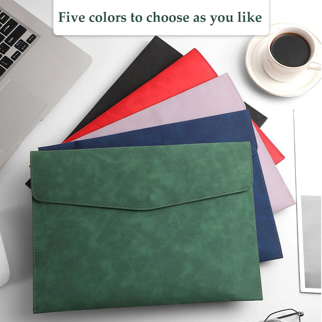 Leather File Bag A4 A5 Waterproof Document Folder Large Capacity Business Office School Supplies Organizer Pouch Carrying Bag