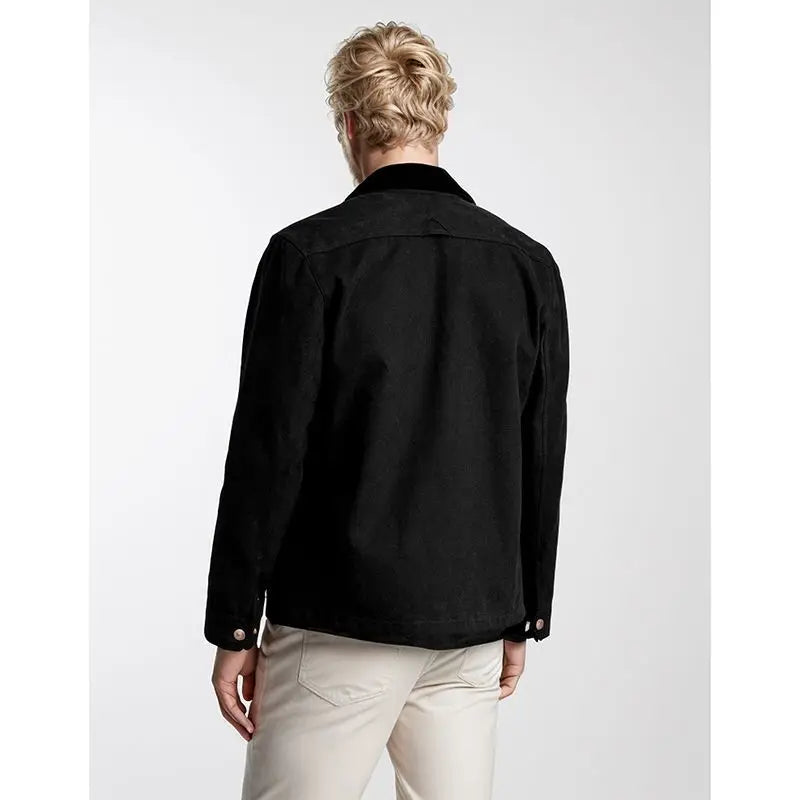 Men's Casual Fashion Lapel Tooling Style Jacket Multi-color Optional Trend Solid Color Jacket Men's Trench Coat