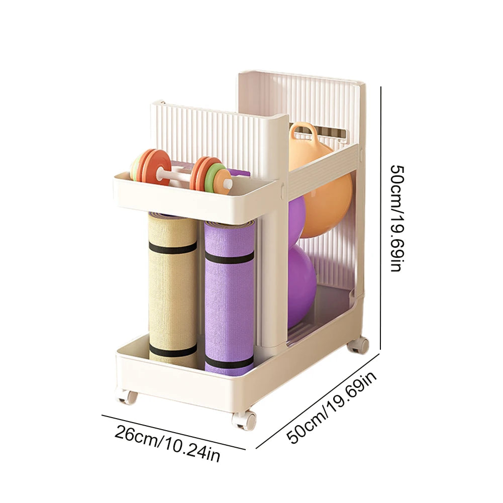Sports Equipment Storage Rack Large Capacity Fitness Equipment Storage Rack with Wheels Fitness Equipment Sports Tools Organizer