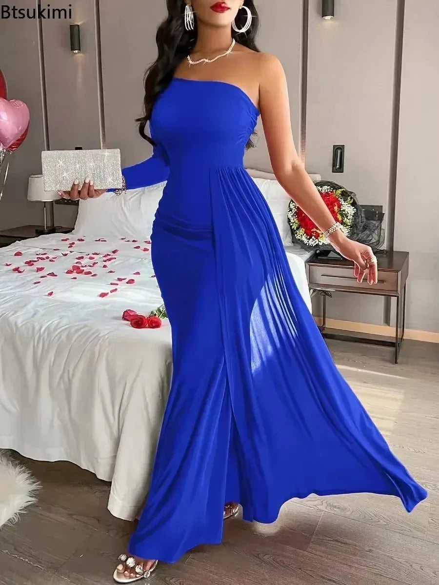 2026 Luxury Party Evening Dresses Women's Sexy and Elegant Backless Sleeveless Off Shoulder Maxi Dress Fashion Prom Gown Females