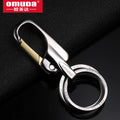 New Car Keychain   Fashion  Waist Buckle Stainless Steel Keyring Rotating Key Rings for Keychain Accessories Car Key Holder