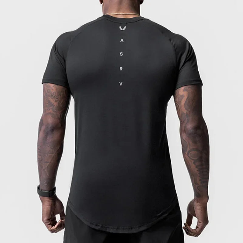Men's Quick Dry Fitness T-Shirt Gym Running Sportswear Summer Breathable Workout Tee Bodybuilding Muscle Shirt Casual Activewear