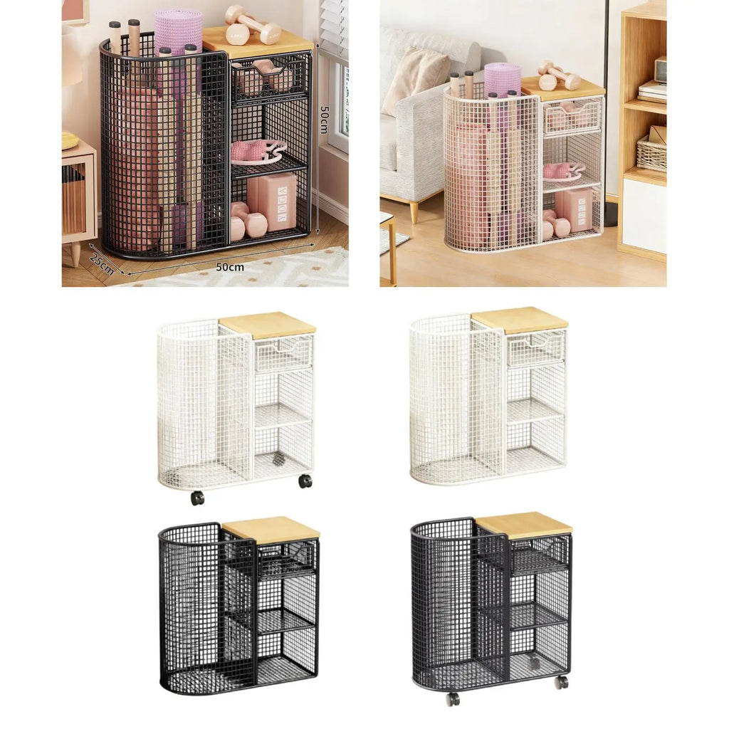 Sports Equipment Organizer Rack Space Saving Storage Rack for Yoga Blocks Home Gym Use