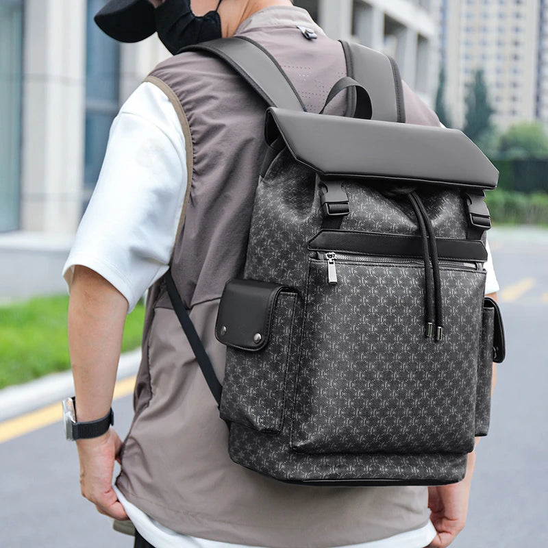 Designer Printed Leather Backpack Bags for Men Bags Multifunction Laptop Backpacks School Bag Travel Business Mochila 백팩 0A