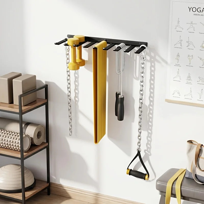 Wall Gym Storage Rack Organizer for Resistance Band Heavy Duty Hook for Gym Equipment Home Workout Band Rack Wall Storage System