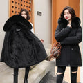 Winter Jacket Women Parka Fashion Long Coat Wool Liner Hooded Parkas Slim With Fur Collar Warm Snow Wear Padded Clothes