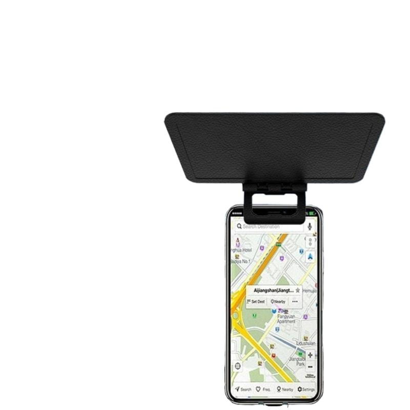 black textured phone sun visor with a sleek minimalist design for hands-free navigation and anti-glare mobile phone use