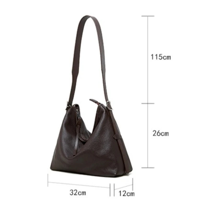 Genuine Leather Tote Bag for Women Large Work Bag with Detachable Shoulder Strap Logo-Free Structured Quiet Luxury