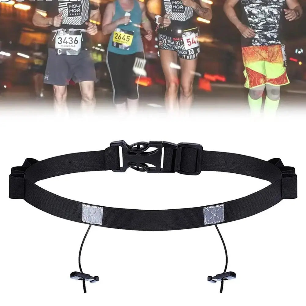 Running Bib Holder Race Belt Runner Bib Strap Race Number Belt for Triathlon Marathon Runing Cycling Adjustable Waist Belt