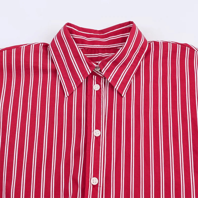 2025 Woman Blouses Stripe Shirts for Women Spring Autumn Long Sleeve Shirt Women Loose Casual Tops Button Up Shirts