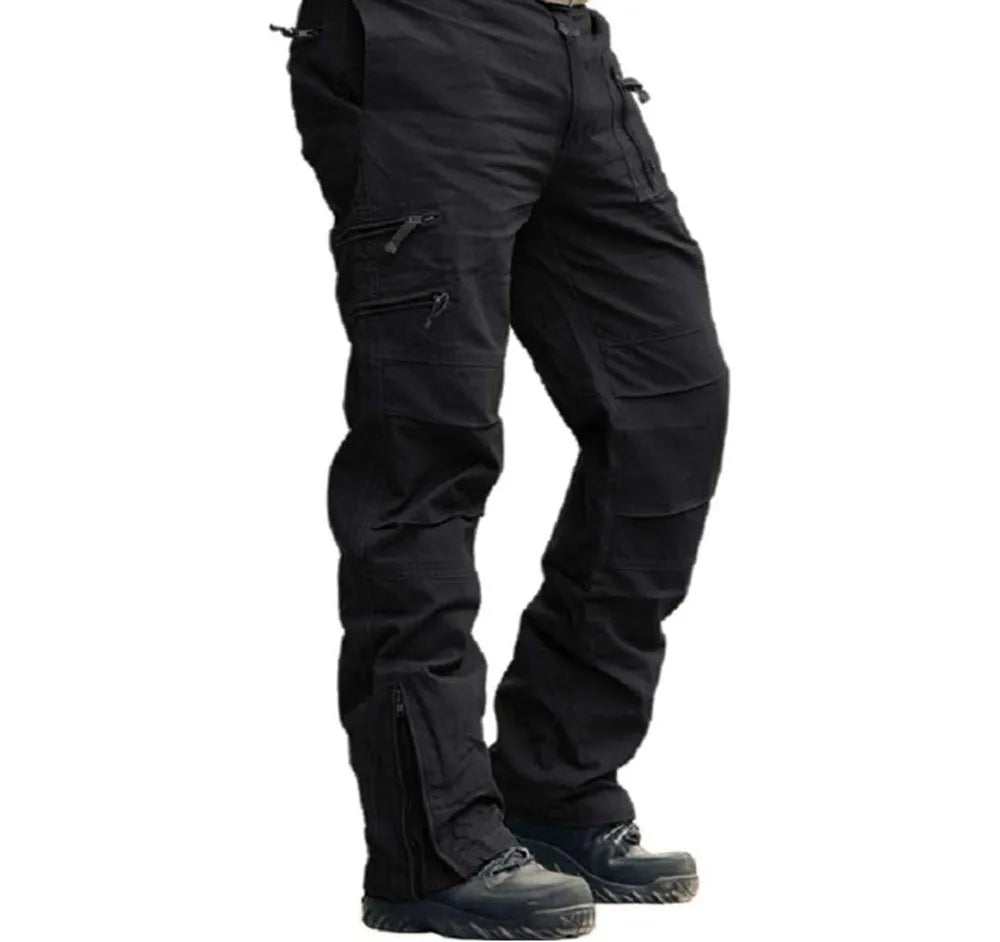 Men's Cargo Pants Outdoors Style Tactical Pants Male Camo Jogger Plus Size Cotton Many Pocket Men Camouflage Black Trousers