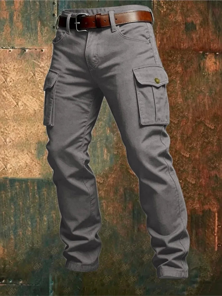 New Wear Resistant Work Pant Man Multi-pocket Straight Cargo Trousers Outdoor Jogging Tactical Pants Spring Fall Casual Trousers