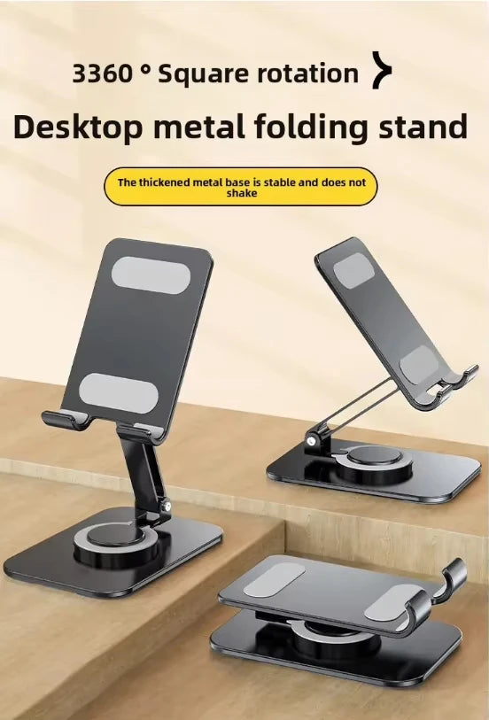 Foldable Tablet Phone Stand For iPad Pro iPhone Xiaomi Tablet Support 360°Rotatable Aluminum Stand Laptop Stand Tablet Holder