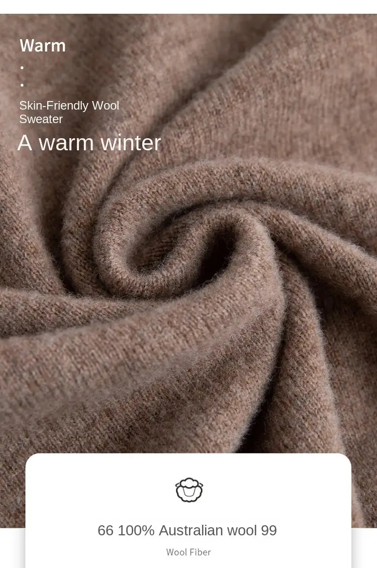 Ein weicher, warmer brauner Herren-Merino-Cashmere-V-Ausschnitt-Pullover aus 100 Prozent australischer Wolle gefertigt.