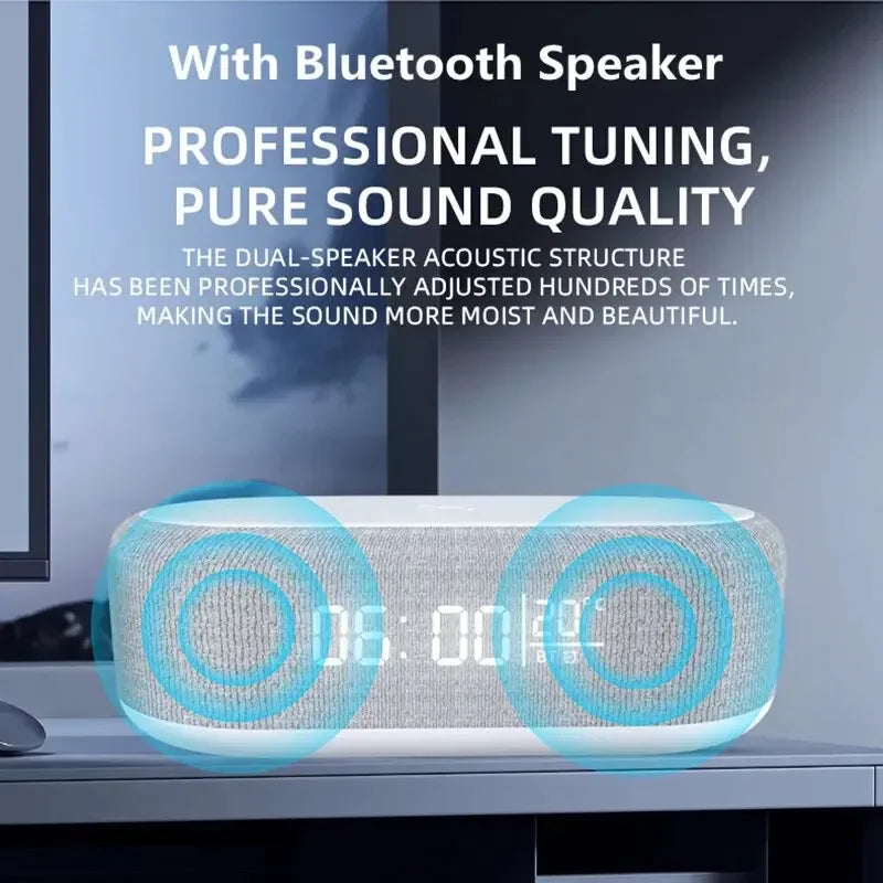 30W Wireless Chargers Pad Stand Phone Fast Charging Dock Alarm Bedroom Lamp Night Light Desktop Clock Temperature Thermometer