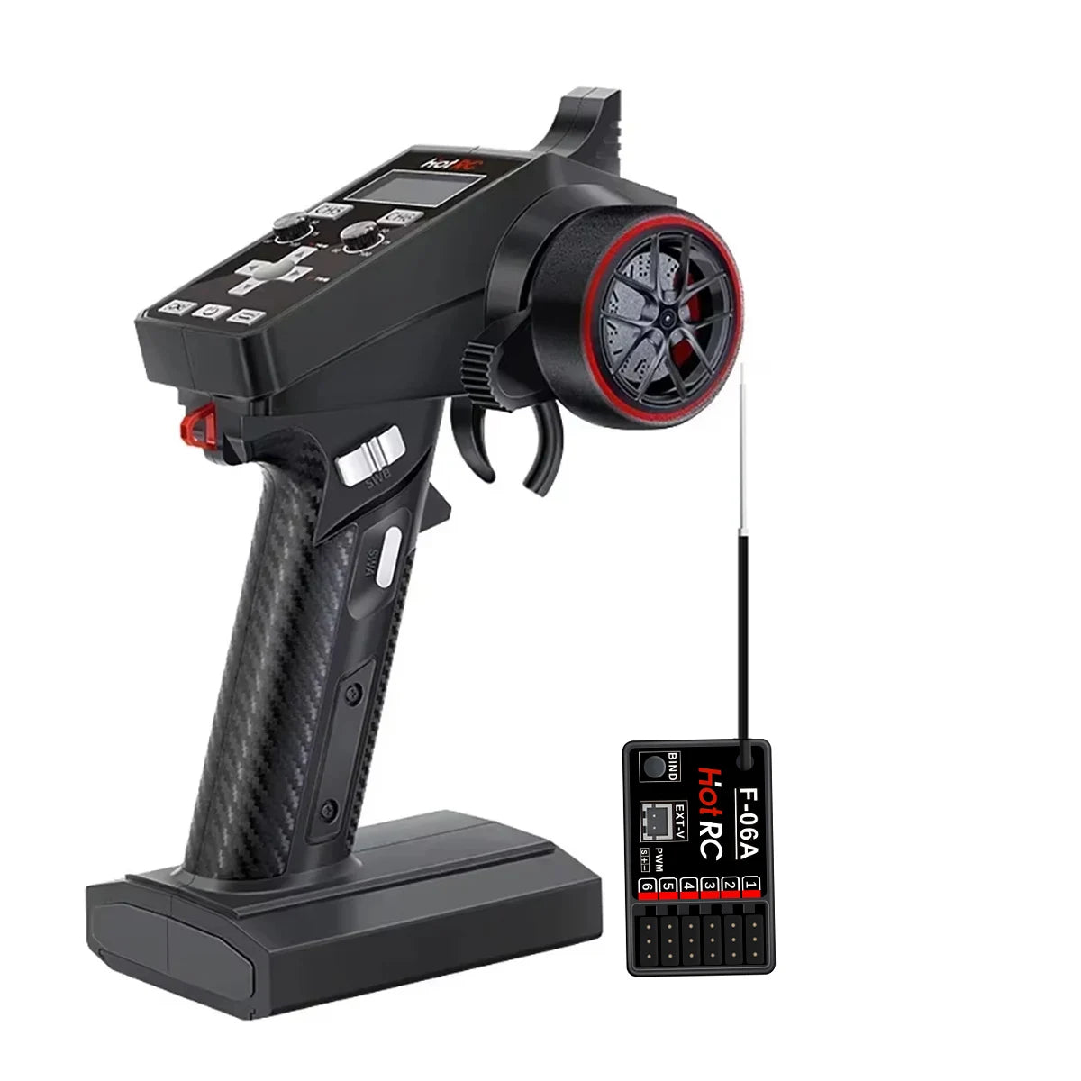 NEWEST HOTRC CT-6A 2.4GHz 6CH 6 Channels One-handed Control Radio Transmitter Remote Controller For RC Toy Car Boat Drone Parts