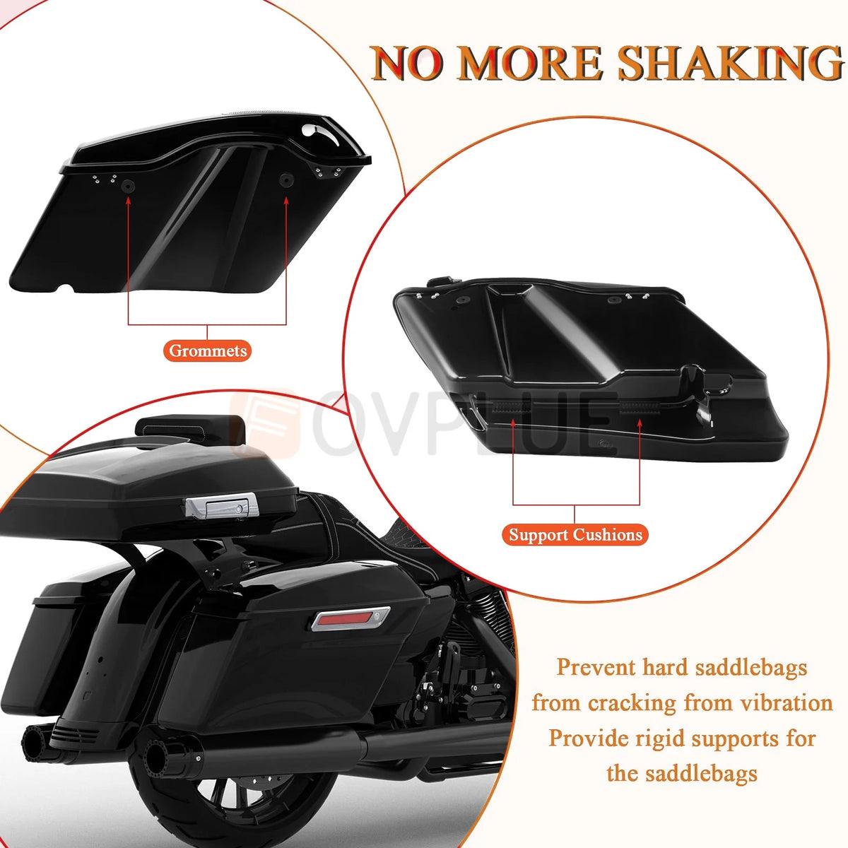 Motorcycle accessories Saddlebag Support Rubber Grommets Cushions Kit For Harley Touring Road King Electra Street Glide 1993-UP