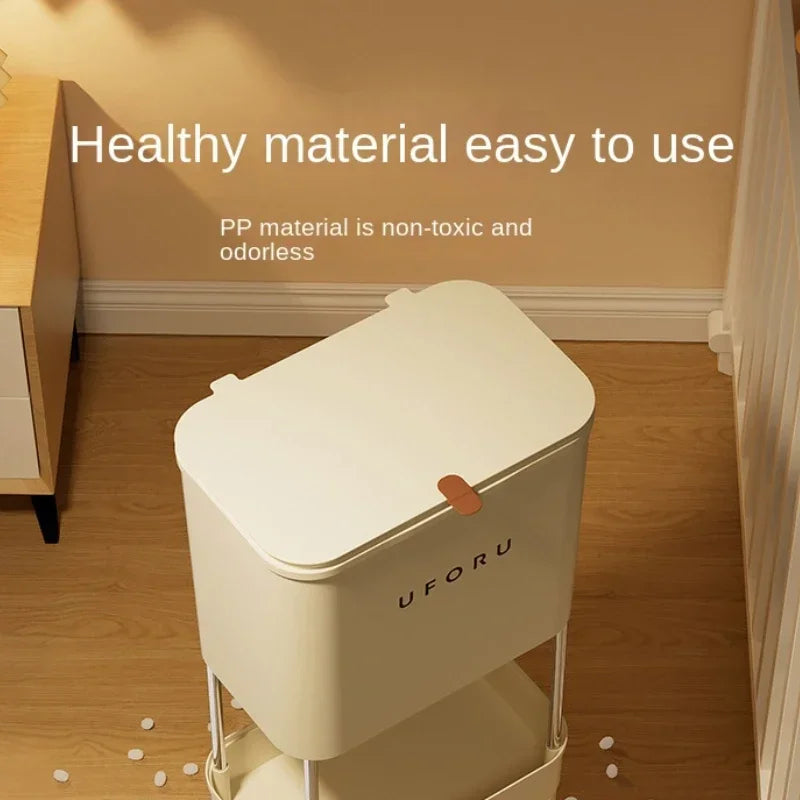 Layered Baby Storage Organizer, Openandshut Trash Can, Multiscene Portable Rack, Multilayer Large Cabinet in Bedroom, Versatile