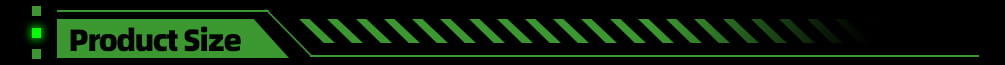 Barra de visualización digital verde con borde verde luminoso y patrón de líneas diagonales que indica el tamaño del producto para cubiertas de pestillo de alforja para Harley Touring de 2014 en adelante