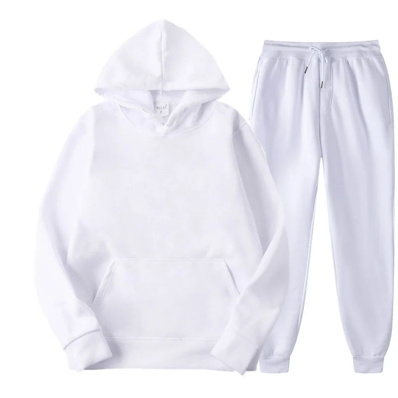 Men's Hooded Sweatshirts 2 pieces Hoodie+Pants Men Tracksuit Sportswear Autumn Winter Men Suit Men's Clothing Leisure Sets Male